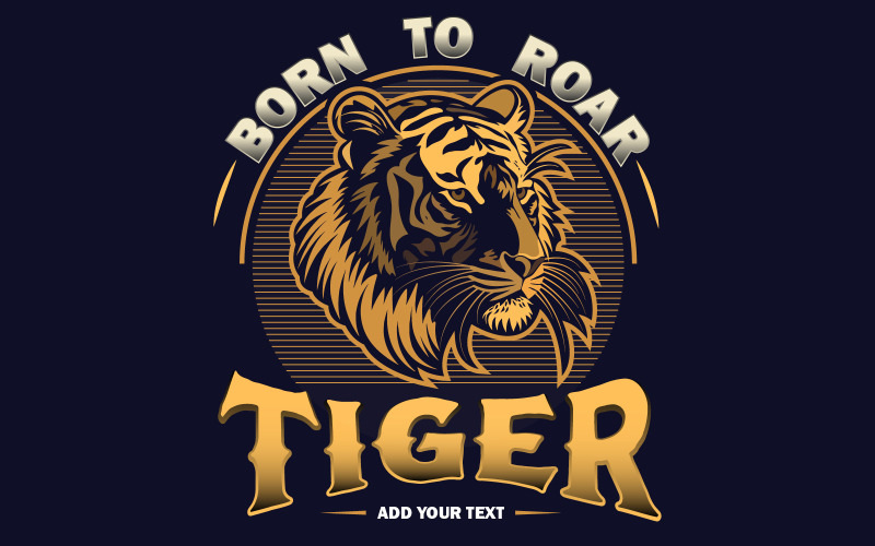 Born to Roar – Tiger Bold Mocny projekt na koszulki, artykuły sportowe, gadżety, do wielu zastosowań
