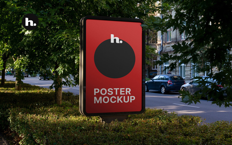 Citylight Board Mockup PSD - Realistische Citylight Board Vorlage vol002