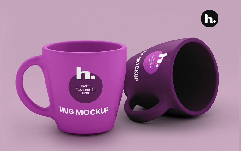 Maqueta de taza PSD - Tazas de cerámica con fondo editable v005