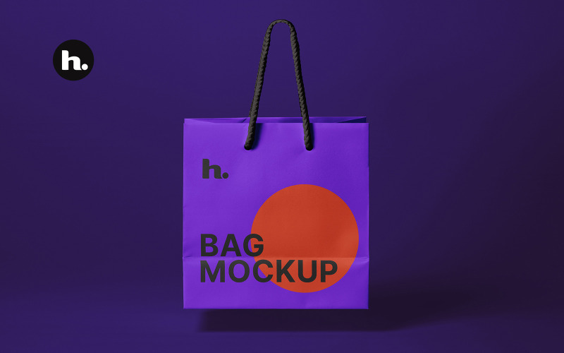 Mockup di sacchetto di carta PSD - Sacchetto di carta realistico sullo sfondo modificabile vol009