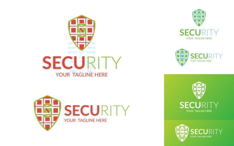 Modello di logo della lettera S di sicurezza