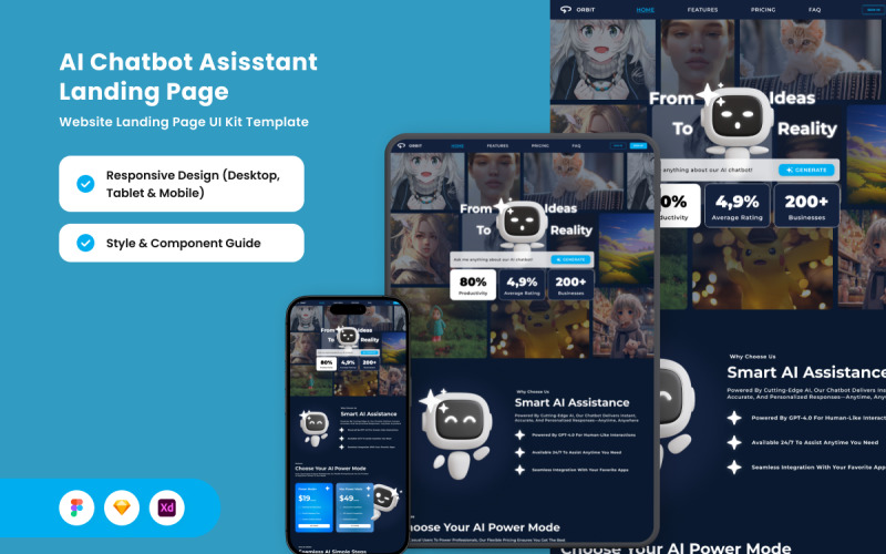 Orbit – Landingpage für KI-Chatbot-Assistenten
