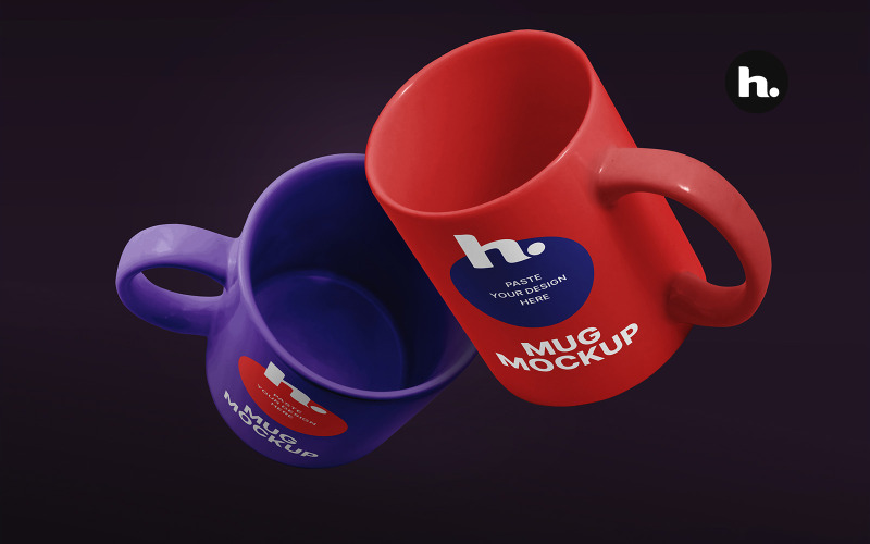 Tazze Mockup PSD - Tazze sullo sfondo modificabile
