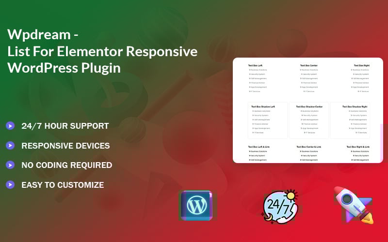 Wpdream - Lista för Elementor WordPress-plugin