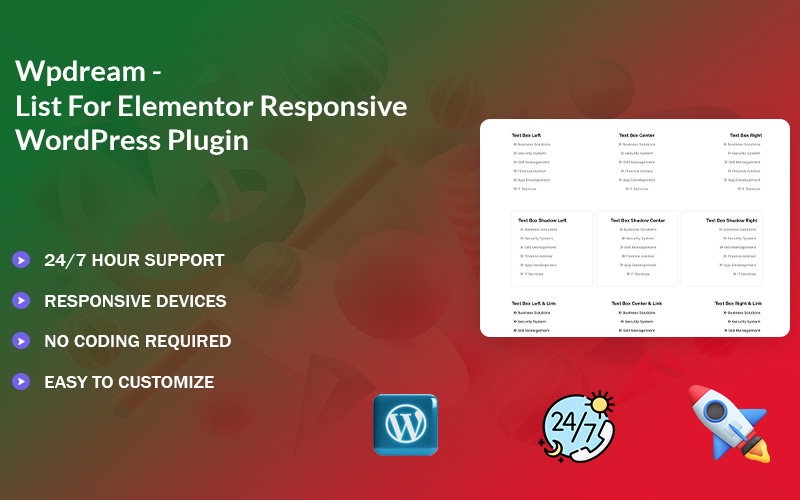 Wpdream – Liste für Elementor WordPress-Plugin