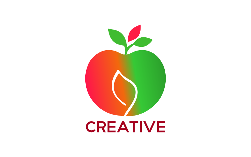 Kreativ grön Apple-logotypdesign