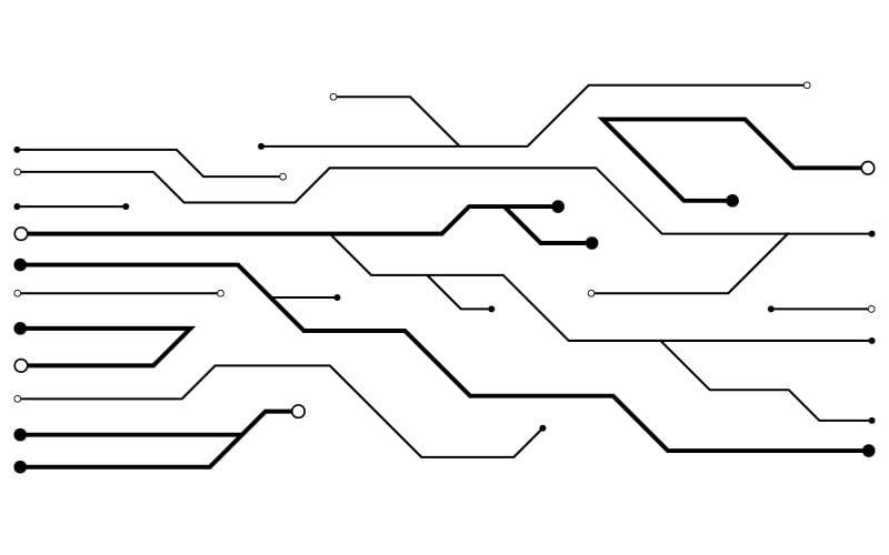 Modèle de conception d'illustration moderne de circuit numérique v.2