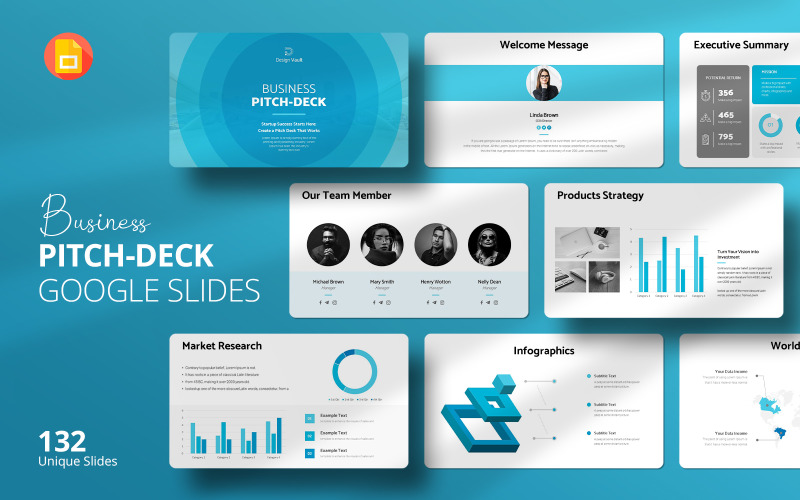 Ultimate Startup Pitch Deck Google Slayt Şablonu – Modern ve Yatırımcıya Hazır Tasarım