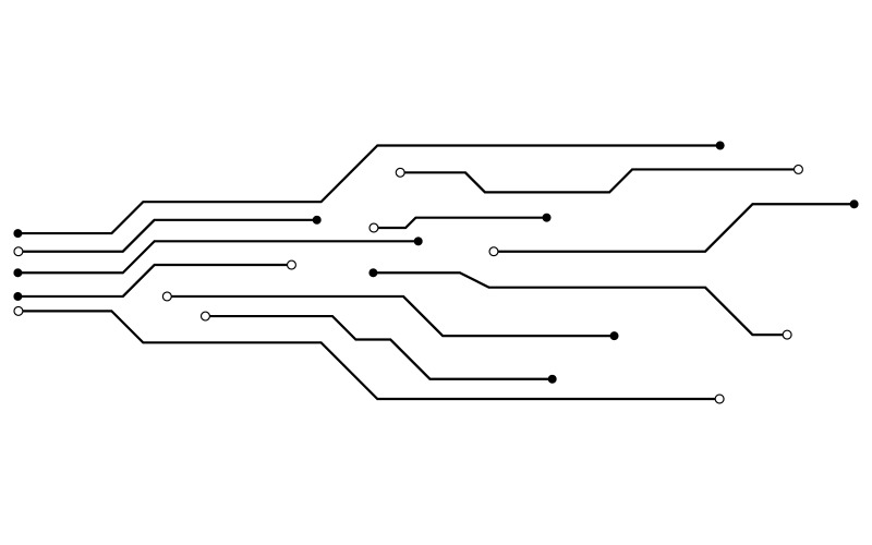 Digital Circuit Modern illustration design template v.3
