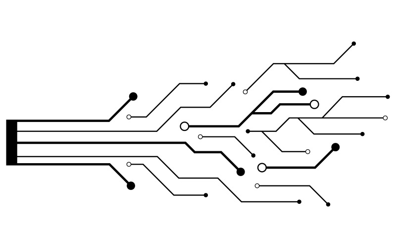 Digital Circuit Modern illustration designmall v.14