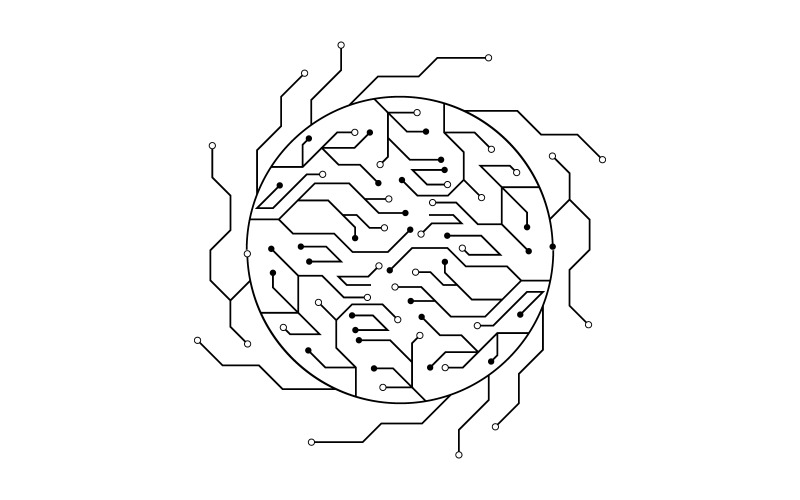 Digital Circuit Modern illustration designmall v.22