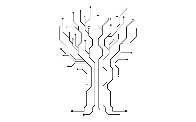 Digitális áramkör Modern illusztráció tervezősablon v.28
