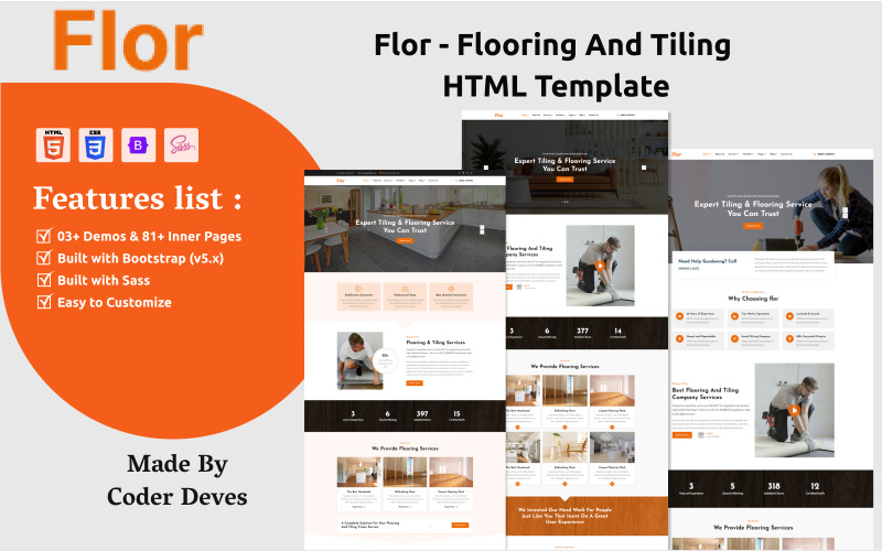 Флор - HTML-шаблон для напольного покрытия и плитки