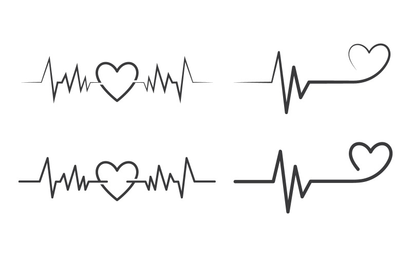 Herzschlag-Liniensymbol Pulsfrequenz-Monitor. Vektorillustration V.10
