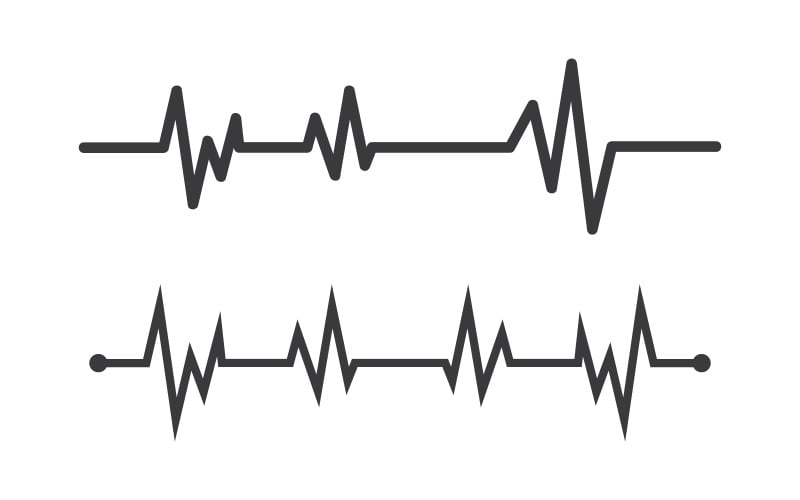 Herzschlag-Liniensymbol Pulsfrequenzmonitor. Vektorillustration v.11