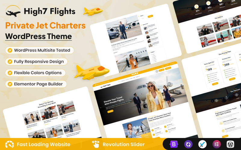 High7 Flights - Tema WordPress per charter di jet privati