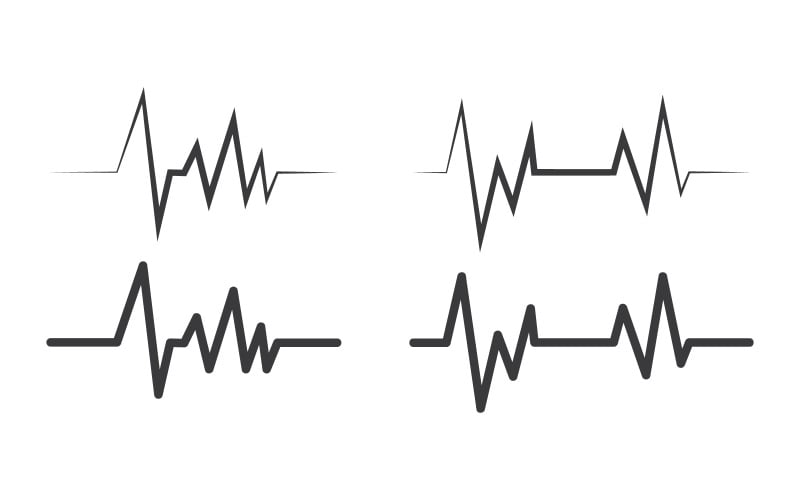 Icône de ligne de battement de cœur : moniteur de fréquence cardiaque. Illustration vectorielle v.2