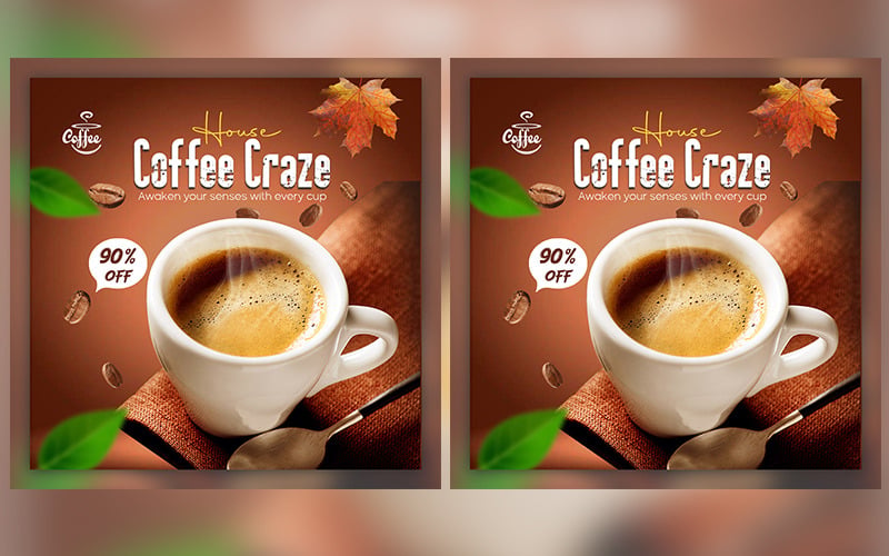 Kaffee Social Media-Designs