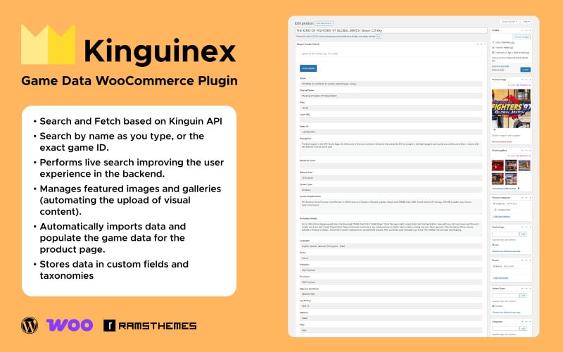KINGUINEX - Plugin WooCommerce per ottenere dati di gioco da Kinguin