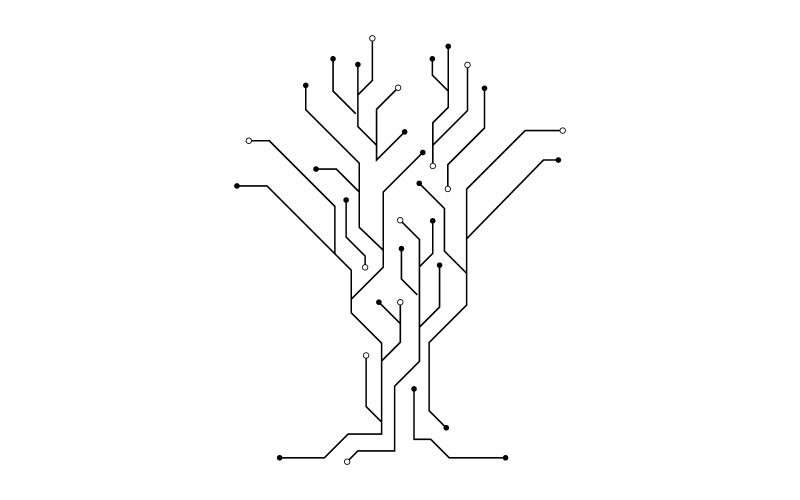 Modèle de conception d'illustration moderne de circuit numérique v.30