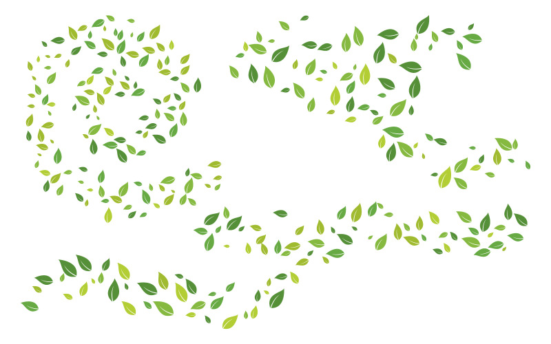 Modelo de design de ilustração de folha voadora orgânica v.4