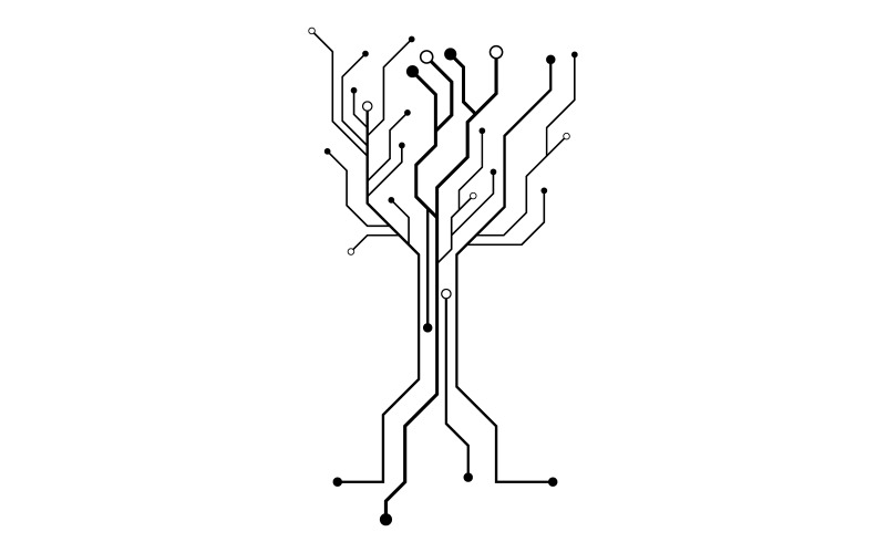 Modelo de design de ilustração moderna de circuito digital v.26