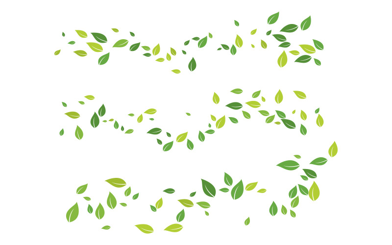 Szablon projektu ilustracji organicznego latającego liścia v.2