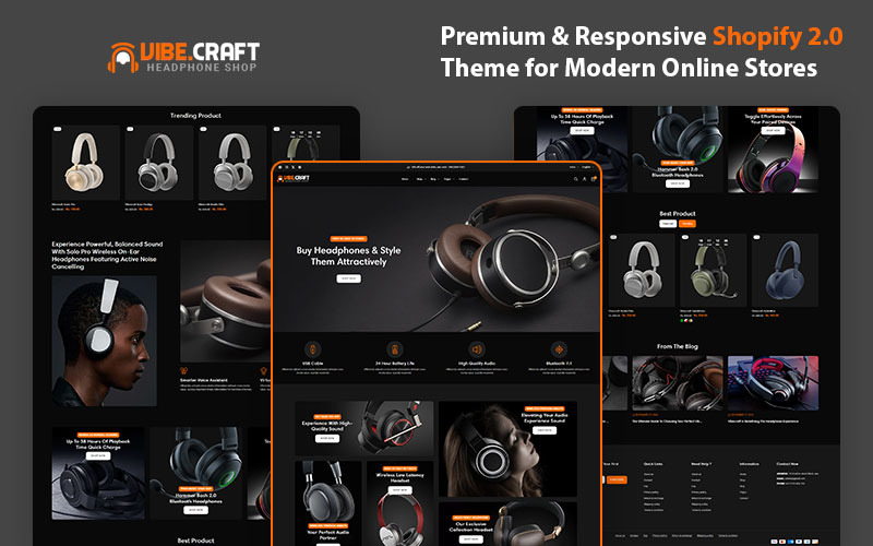 VibeCraft – Najlepszy motyw Shopify dla słuchawek i dźwięku wysokiej jakości