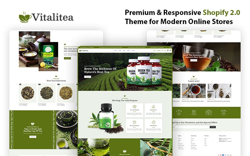 VitaliTea – Det perfekta Shopify-temat för temärken och örtinfusioner