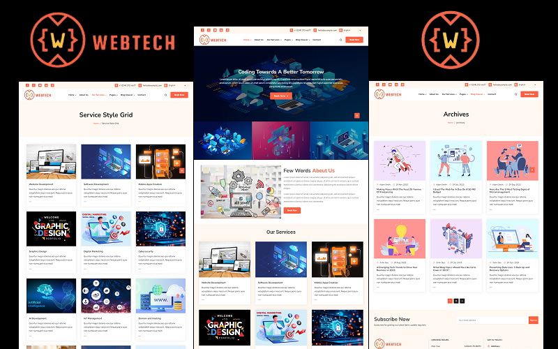 WebTech - 软件、网站、应用程序、技术、IT 解决方案业务 WordPress 主题
