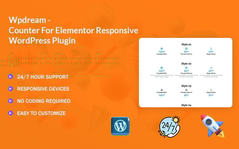 Wpdream - Elementor WordPress Eklentisi İçin Sayaç