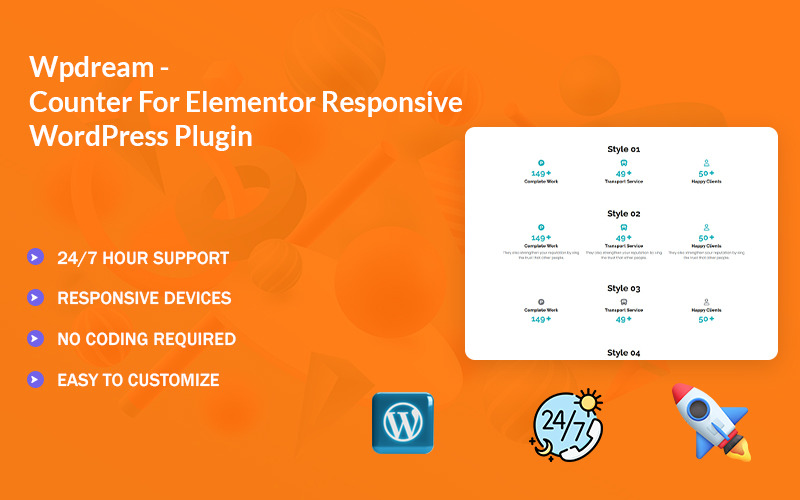 Wpdream — лічильник плагіна Elementor WordPress