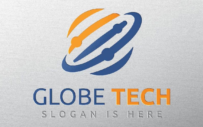 Abstrakt Globe Earth Universal Space Sky Technology Logotypmall