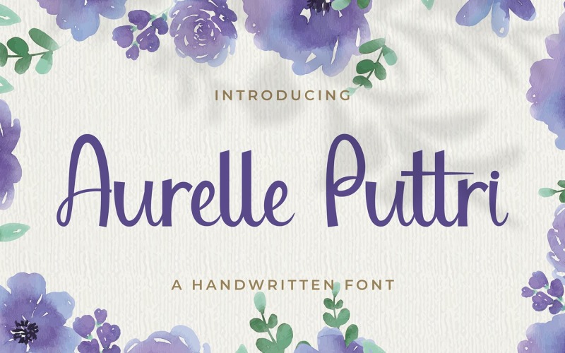 Aurelle Puttri handskrivet teckensnitt