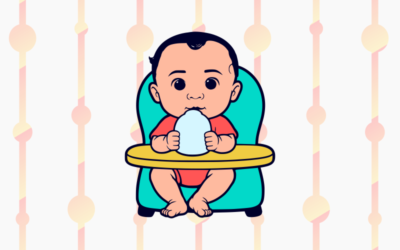 Baby Drinking Milk Illustration