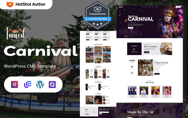 Funfest - WordPress Elementor-thema voor kermis- en carnavalsevenementen