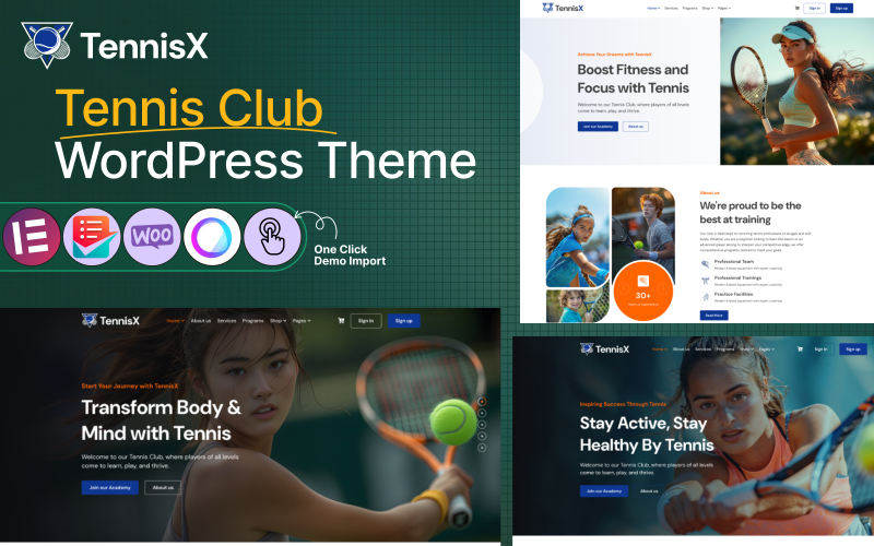 TennisX - Tenis ve Spor Kulübü WordPress Teması