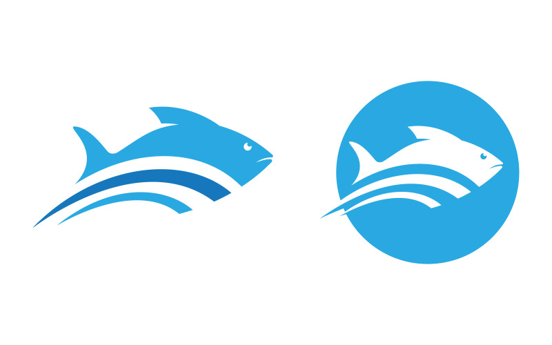 Fisk ikon illustration Logotyp mall design v.15