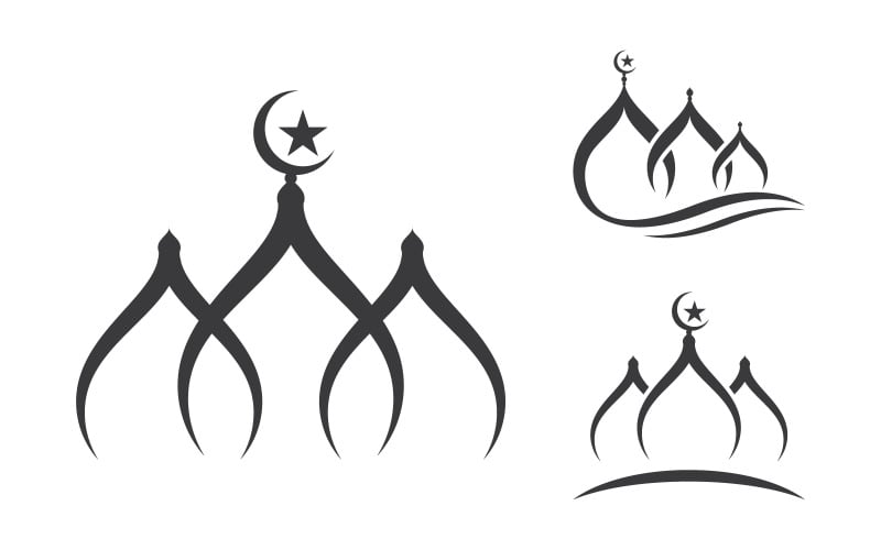 Illustrazione del logo vettoriale islamico della moschea Modello di progettazione v.5
