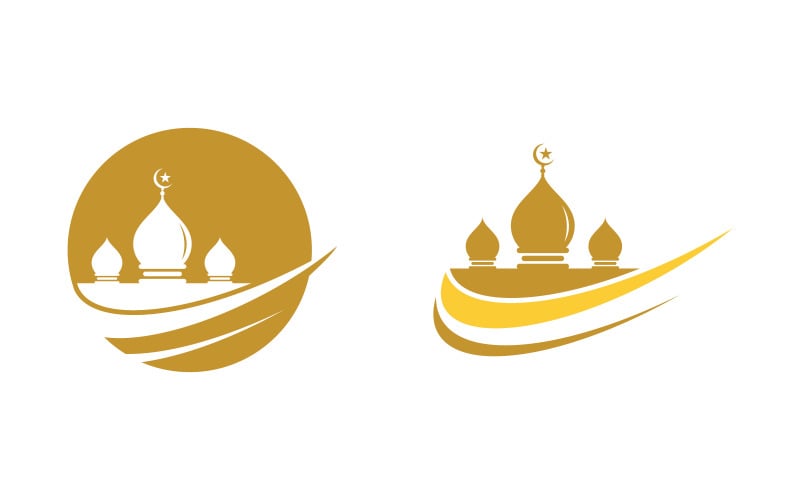 Meczet Islamski Wektor logo ilustracja Szablon projektu v.12