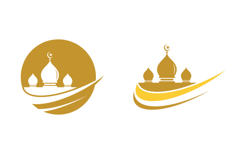 Mosque Islamic Vector logo illustration Malldesign v.12