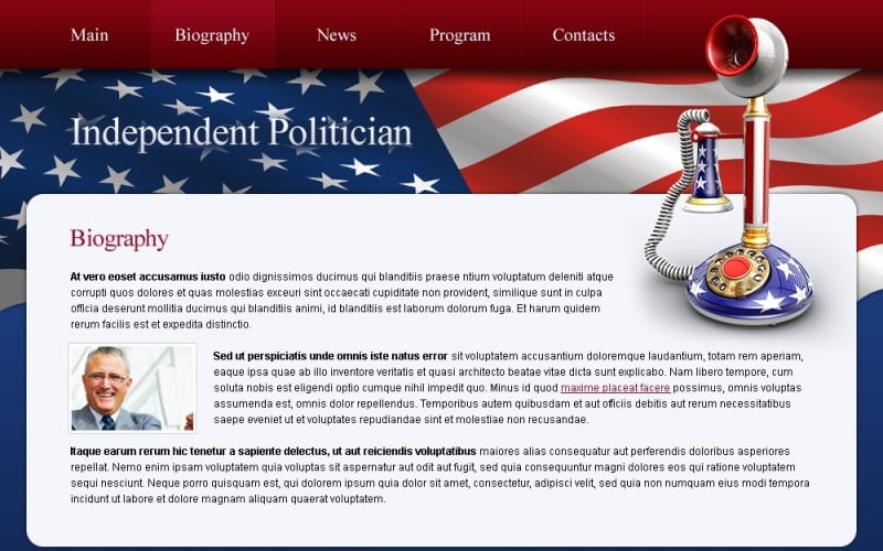 Безкоштовна політика шаблон веб-сайту