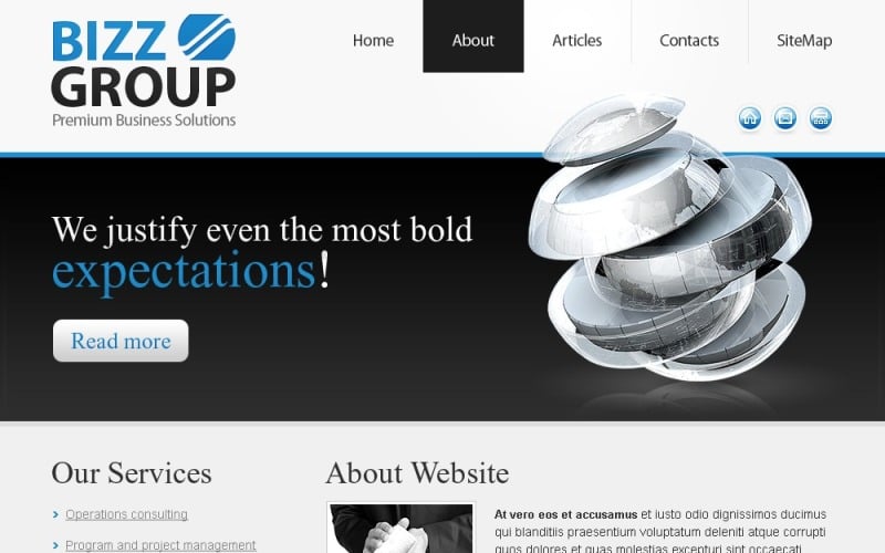 Free HTML Theme for a Business Site Website Template