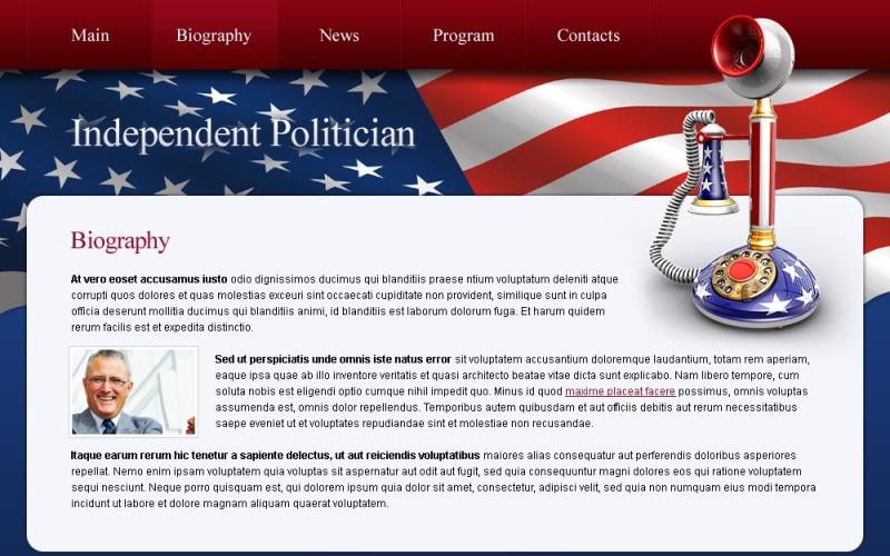 Gratis politik webbplats mall