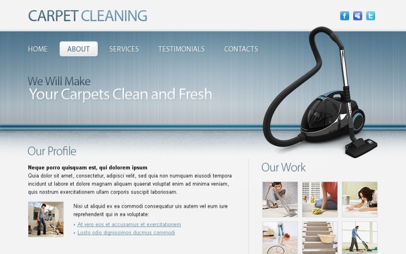 Gratis website-sjabloon voor onderhoud en reiniging