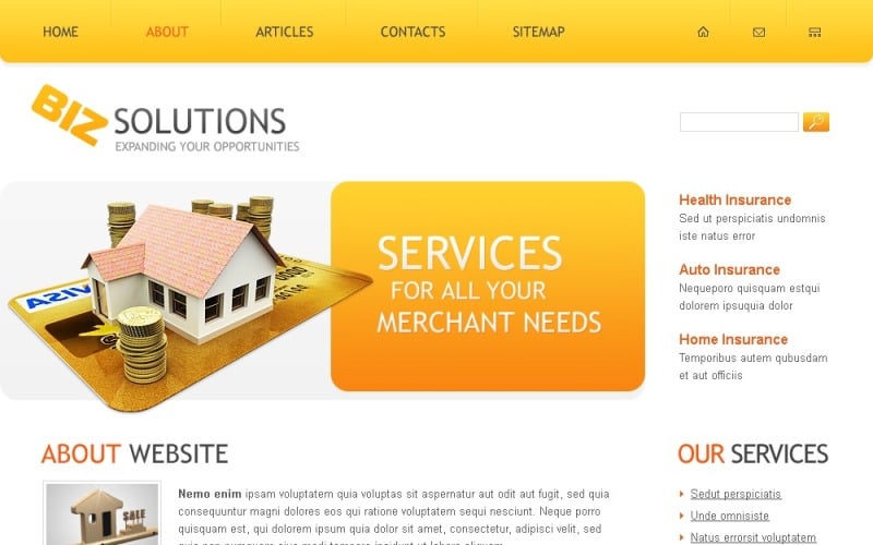 Ingyenes üzleti megoldások webhelysablon