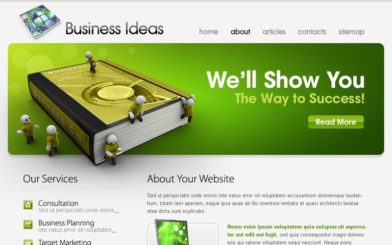 Kostenlose Vorlage Business Ideas Website-Vorlage