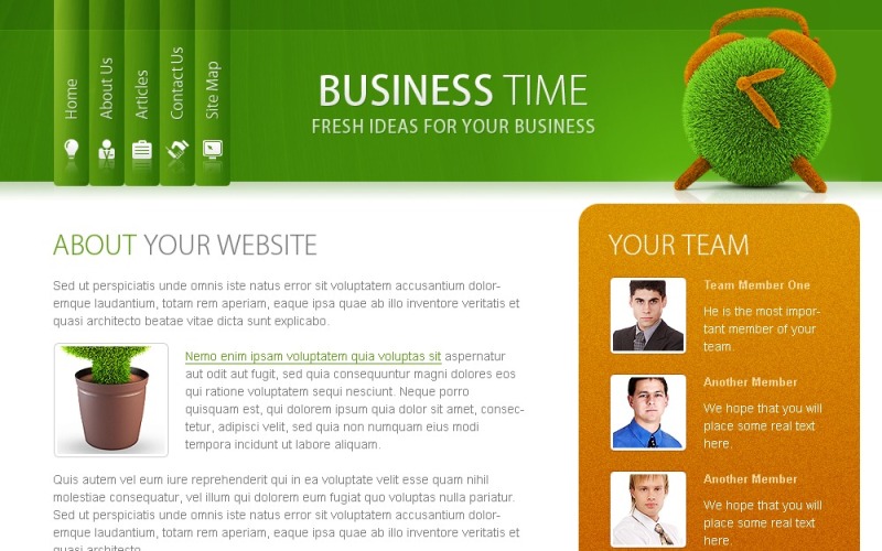 Modèle de site Web gratuit - Modèle de site Web Business Time