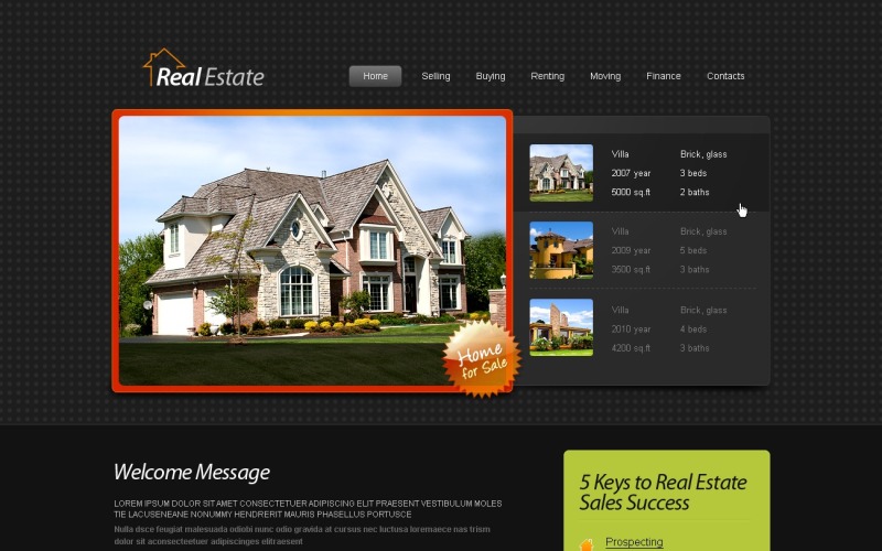 Modello HTML5 gratuito - Modello di sito Web di siti Web immobiliari
