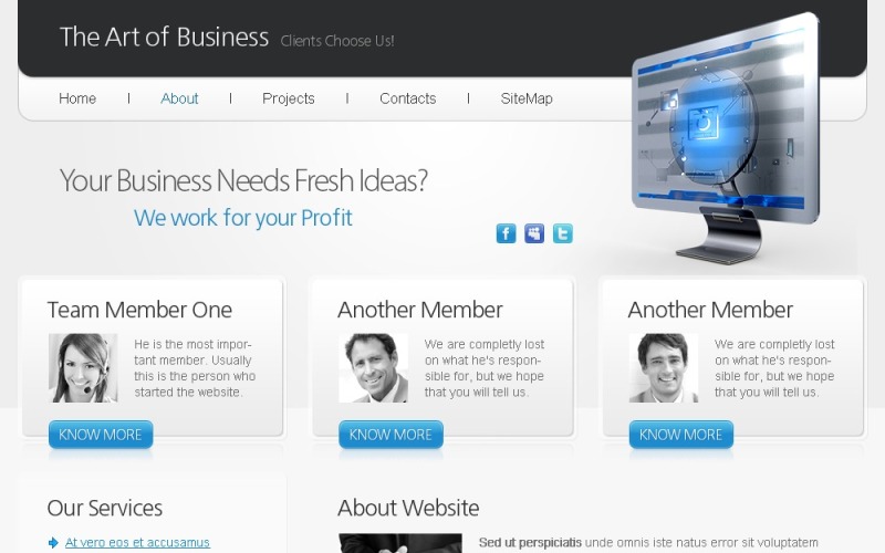 Modelo de site HTML5 gratuito - modelo de site de arte de negócios